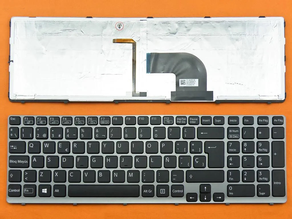 Teclado Retroiluminado Para Portátil Sony Sve15 Gris
