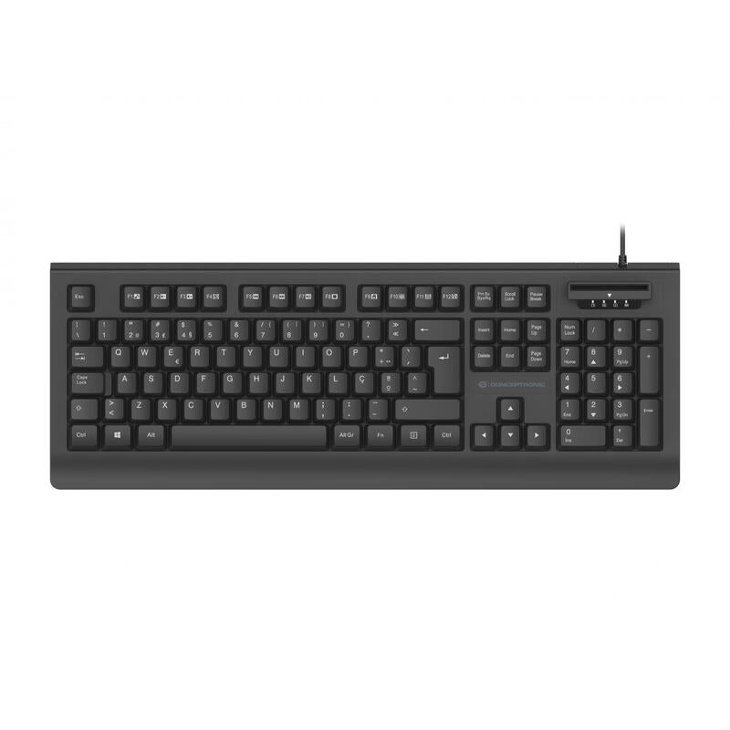 Teclado Usab Conceptronic Kayne01es Con Lector Dnie Compatible Con Dni 3.0 Y Tarjeta Sanitaria