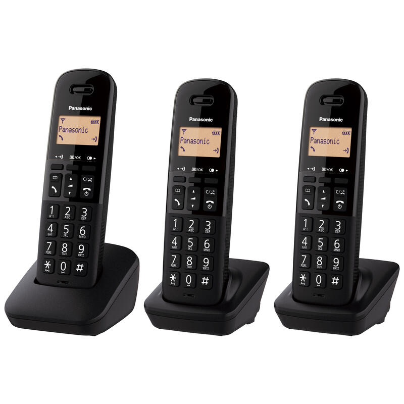 Teléfono Inalámbrico Panasonic Kx-Tgb613jtb Pack Trio Negro