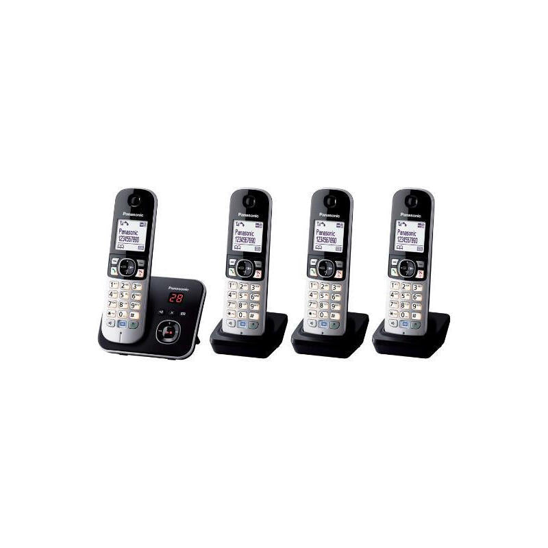 Teléfono Panasonic Kx-Tg6824gb Dect Identificador De Llamadas Negro, Plata