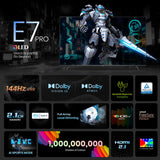 Televisor 75'' Qled Uhd 4k Quantum Dot 144hz 75e7nq Pro Smart Tv Hisense 75''/ Ultra Hd/ 144hz/ 3xhdmi/ 1x Usb2.0, 1xusb3.0/ 2x15w+20w/ Wifi/ Bluetooth 5.0