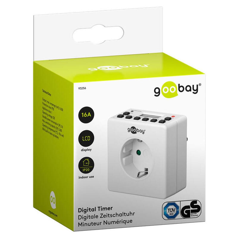 Temporizador Digital Goobay Blanco 93256