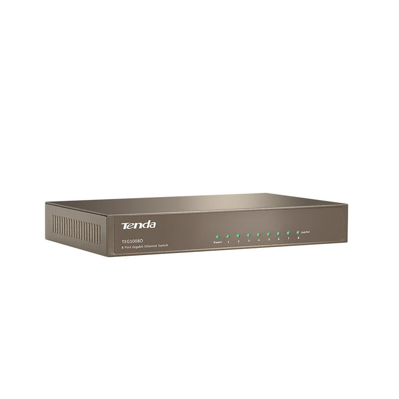 Tenda Switch Teg1008d 8 Puertos 10/100/1000  Soporte Full-Duplex Ancho De Banda Hasta 16gbps