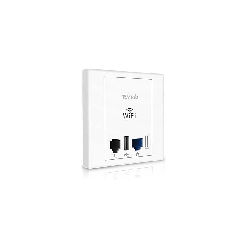 Tenda W312a Producto Reacondicionado 86*86mm Wall Plate Access Point, 2.4ghz 300mbps, 2*Fe Lan Ports, 1 X Usbv2.0, 1 X Rj