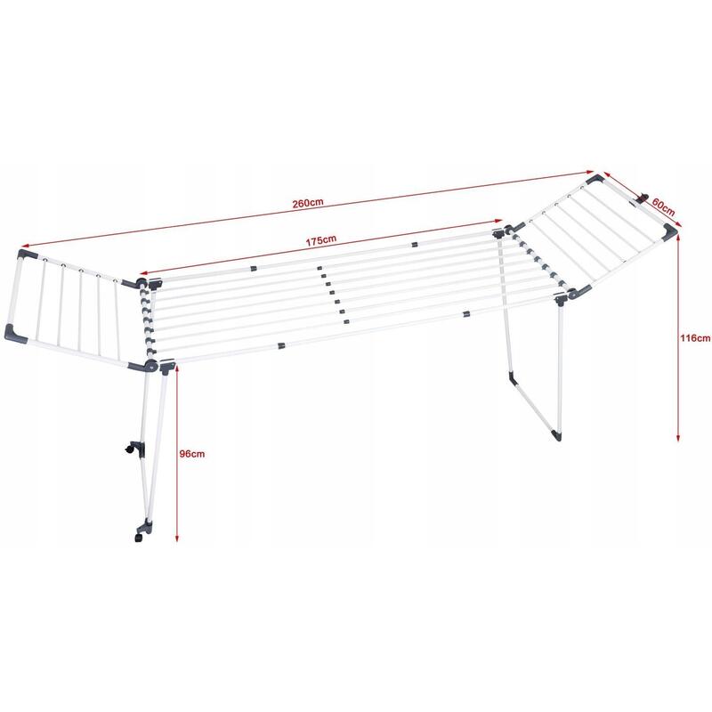 Tendedero  De Ropa Promis Monza, Extensible + 2 Alas Grandes