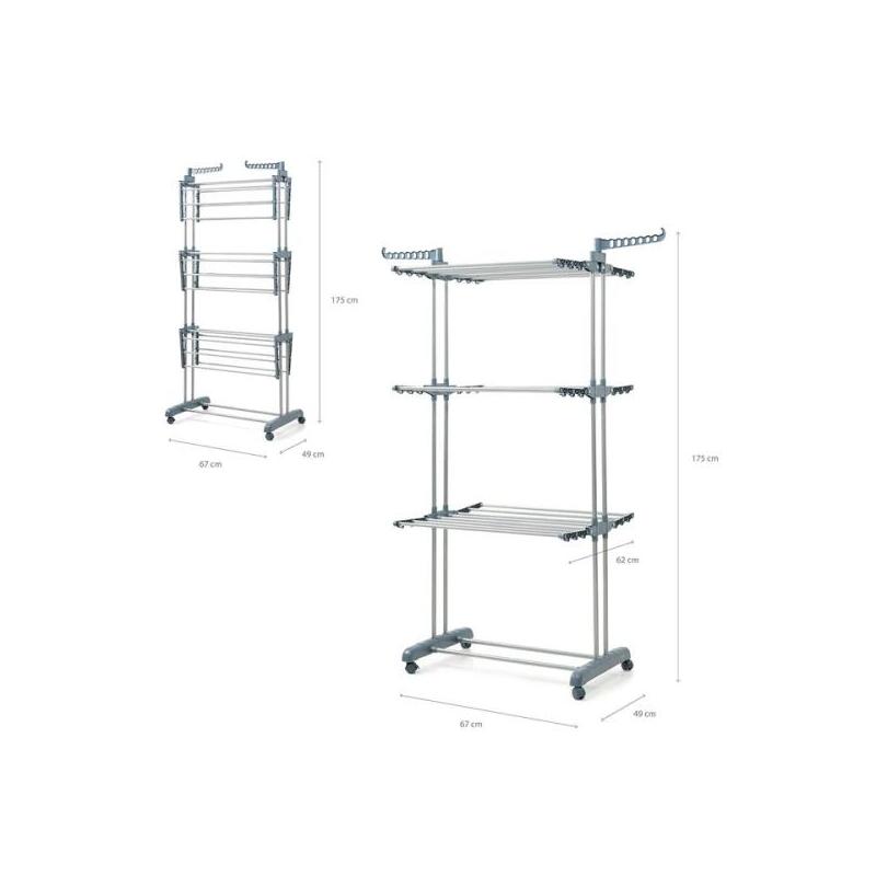 Tendedero Innovagoods Dolver  Vertical Con Ruedas - 24 Barras - Soporta Hasta 40kg - Plegable - Altura Ajustable - 6