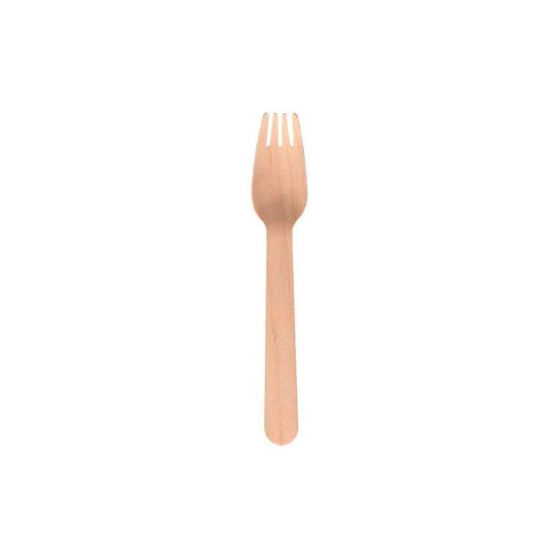Tenedor Madera 16cm Marrón -100u-
