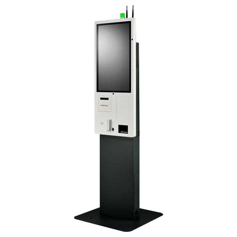 Terminal Kiosko Posiflex 27 Jk2732 Cachet, J6412, 256gb, 8gb,  Windows 11 Gac, Impresora 80mm, Pedestal, Nfc, Wifi, Bluetooth