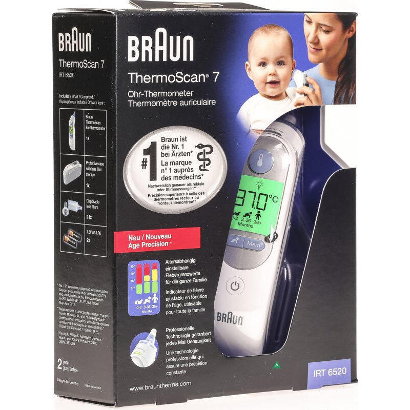 Termómetro Infrarrojo Braun Thermoscan 7 Teledetección Blanco Oído