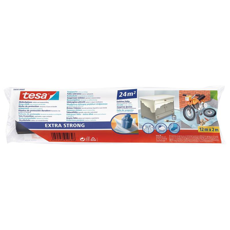 Tesa Abdeckplane Drop Cloth Extra Mrong 12mx2m Transparentee