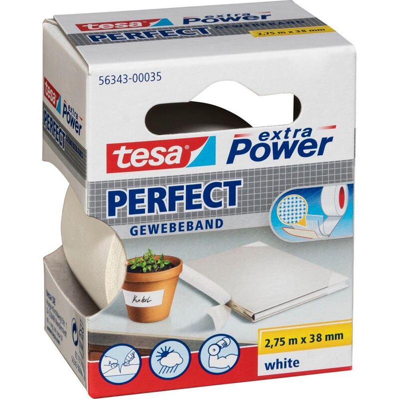 Tesa Extra Power Perfect Cinta De Tela 2,75m 38mm Blanco