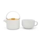 Tetera Bredemeijer Umea Blanco Con Tapa De Bambu 142007