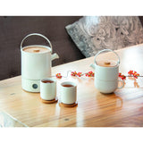 Tetera Bredemeijer Umea Blanco Con Tapa De Bambu 142007