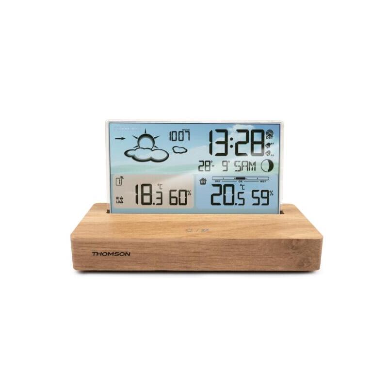 Thomson Ct600 Estacion Meteorologica  Reloj Despertador - Madera/Blanco