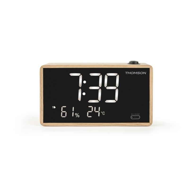 Thomson Radio Reloj Despertador Con Proyeccion - Doble Alarma - Angulo Proyeccion Ajustable - Atenuador De Luz - Color