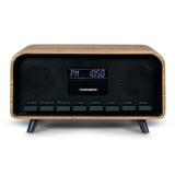 Thomson Rt850bt Altavoz Retro Bluetooh - Radio Reloj Despertador - Potencia Musical 30w - Madera/Negro
