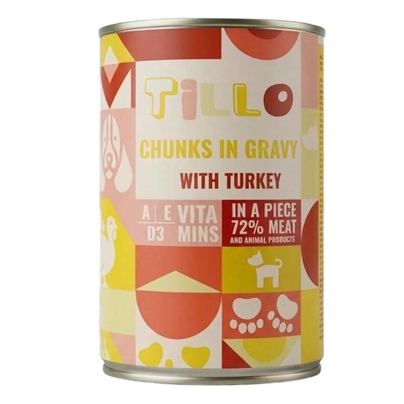 Tillo Trozos En Salsa Z Indykiem Comida Húmeda Para Perros 415g
