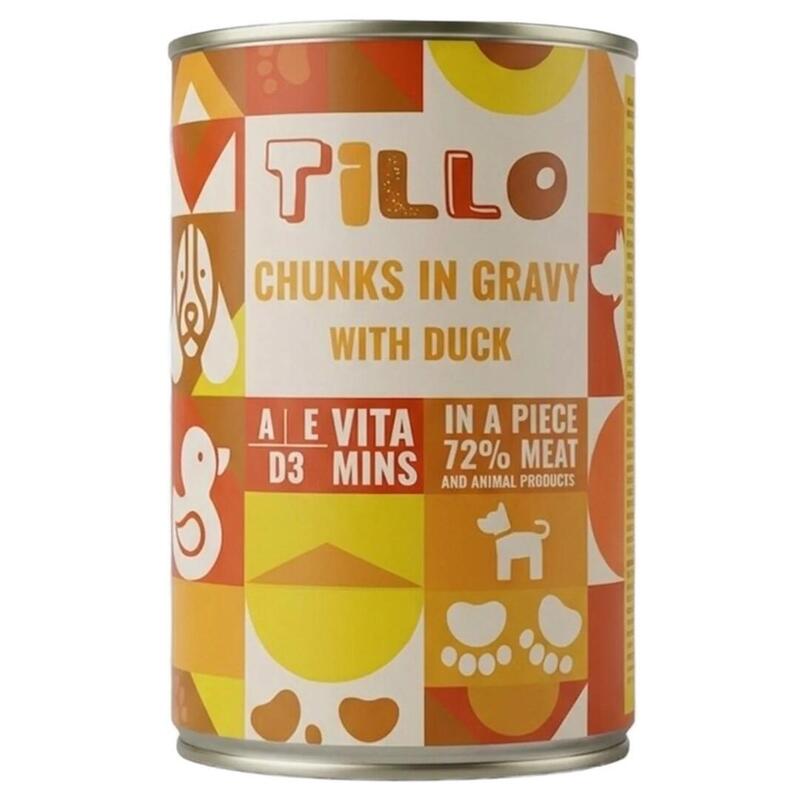 Tillo Trozos En Salsa Z Kaczka Comida Húmeda Para Perros 415g