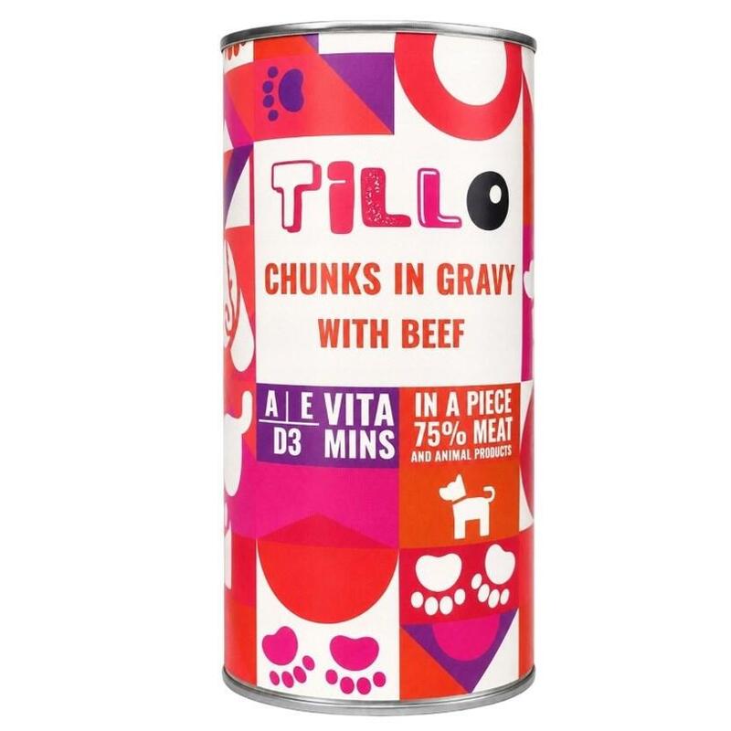 Tillo Trozos En Salsa Z Wolowina Comida Húmeda Para Perros 1250g