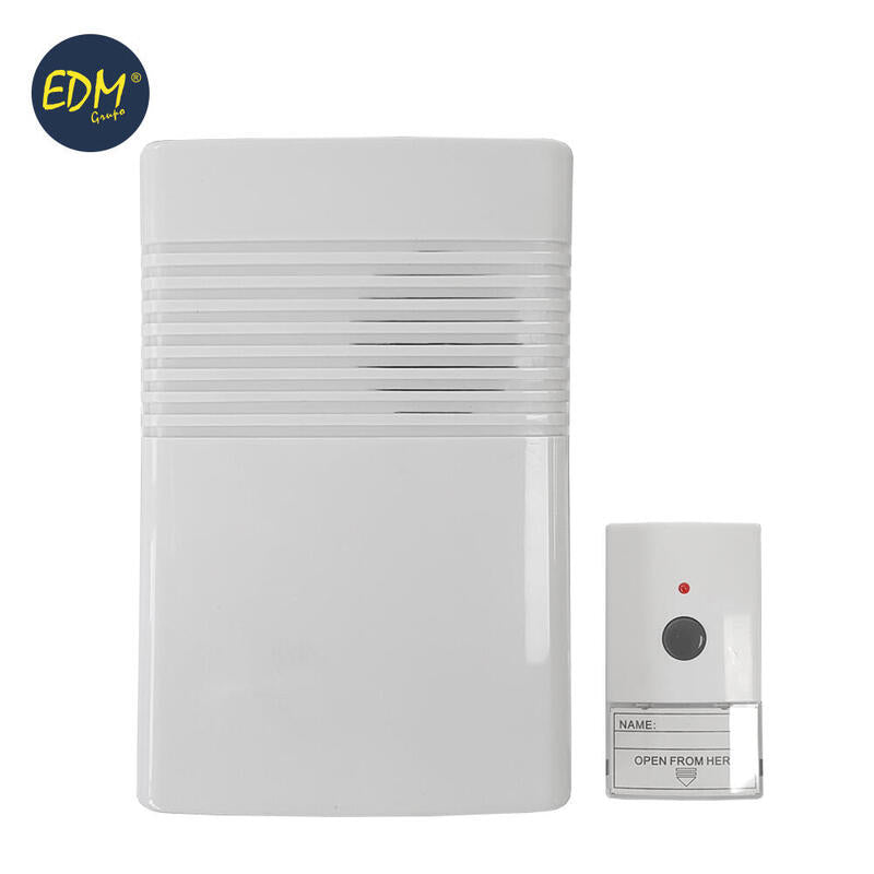 Timbre Sin Hilos Pulsador Y Receptor A Pilas (Alcance 50m)