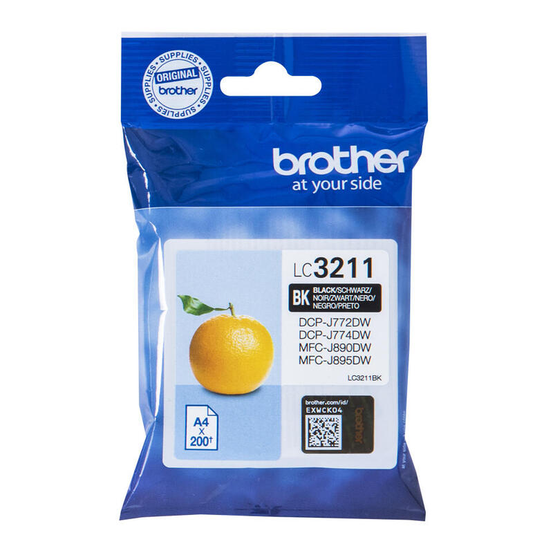 Tinta Original Brother Lc3211bk Negro Para Dcp-J772dw, Dcp-J774dw, Mfc-J890dn, Mfc-J890dw, Mfc-J890dwn, Mfc-J895dw