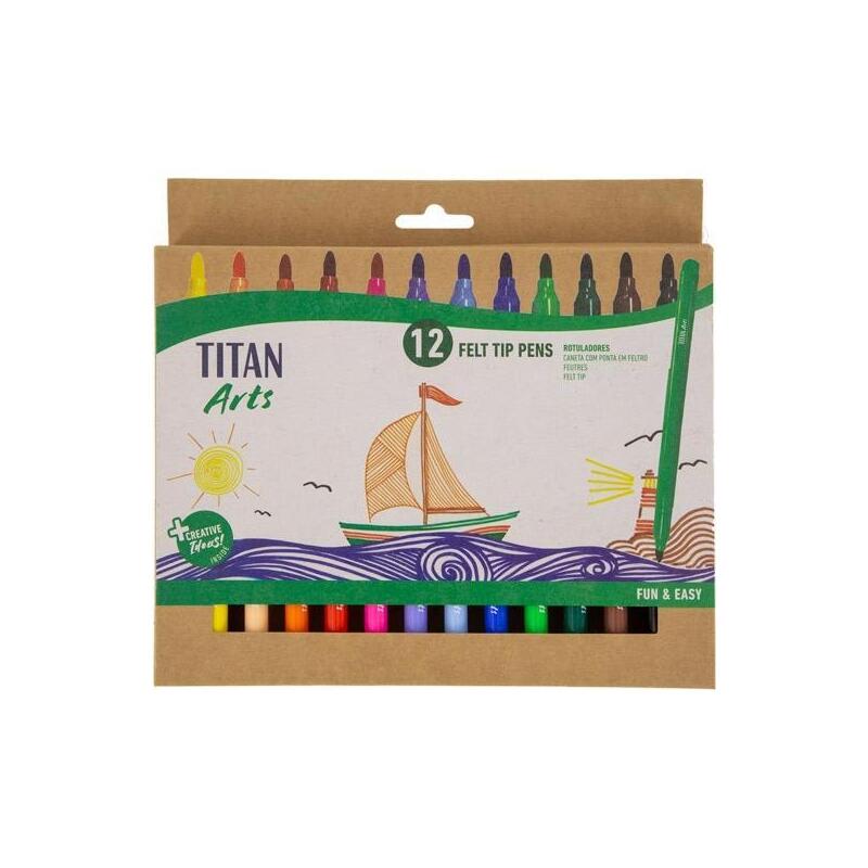 Titan Arts Rotuladores Colores Surtidos Estuche 12 Ud