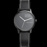 Tn99 Smartwatch Plata Con Correa Leather Negro Monitoreo De Frecuencia Cardíaca