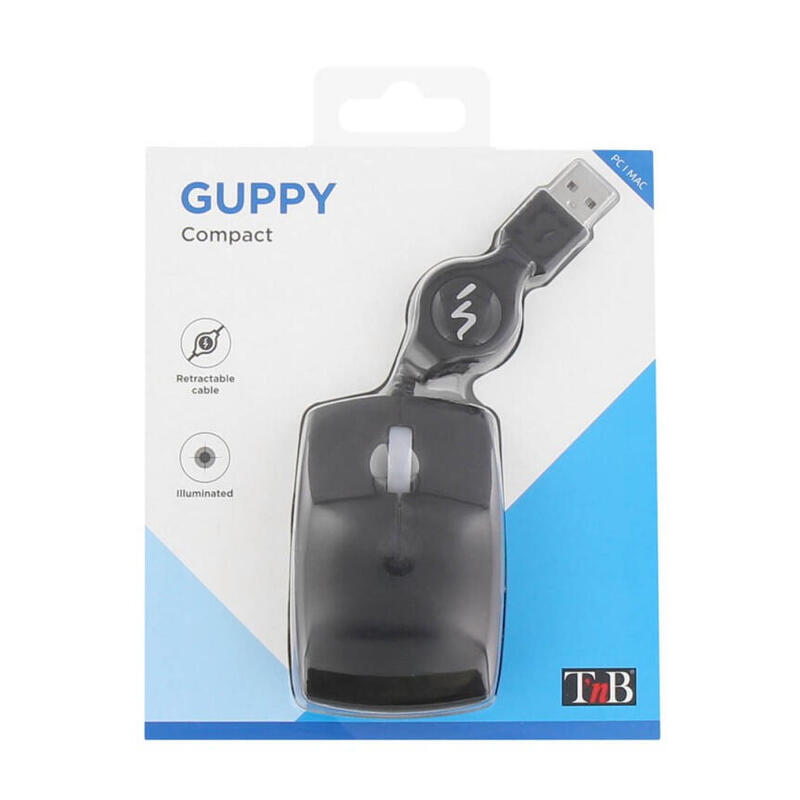 Tnb Raton Ultracompacto Con Cable Guppy Negro