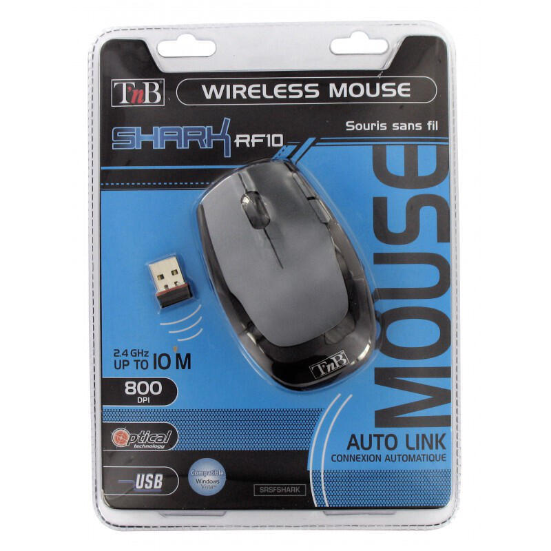 Tnb Shark - Ratón Óptico Inalámbrico 2,4ghz - Negro
