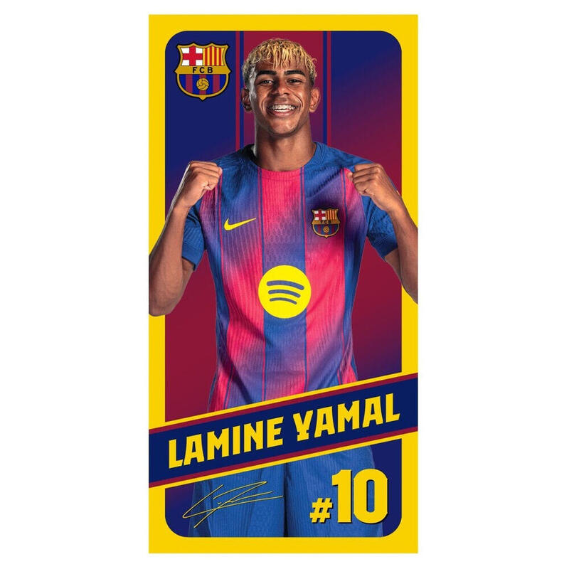 Toalla Lamine Yamal 10 F.C Barcelona Microfibra  40 X 140 Cm
