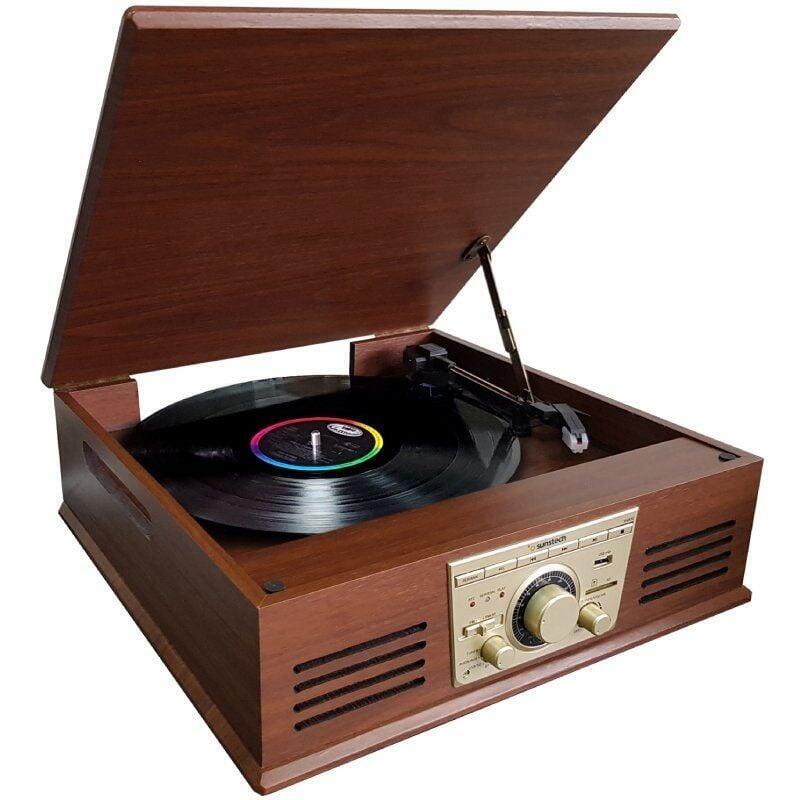 Tocadiscos Sunstech Pxr32wd Bluetooth/Fm/Usb/Sd Madera