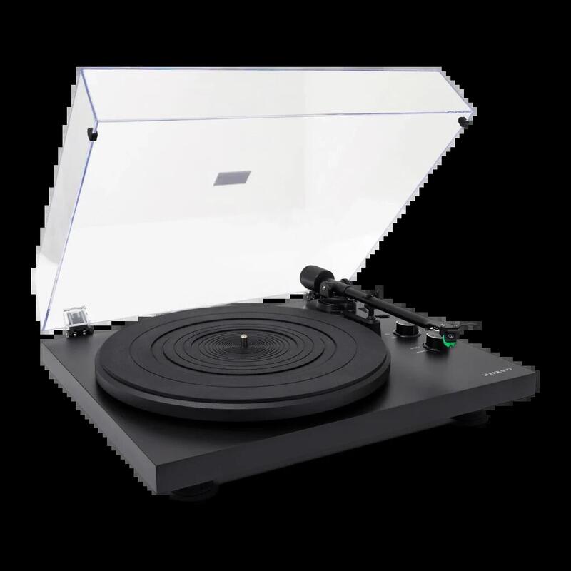 Tocadiscos  Vulkkano Td20 De Vinilo Con Cápsula At-Vm95e Mm, Brazo Anti-Skating, Previo Fono/Línea Integrado Y Auto-Stop, Reproductor Vinilo 33 Y 45 Rpm, Negro Mate
