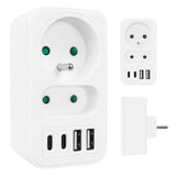 Toma De Corriente Maclean X2 + 4xusb, Divisor Con 2 Tomas, 2xusb A, 2xusb C Pd 20w, 1x16a + 1x6a, Mce249 F/W