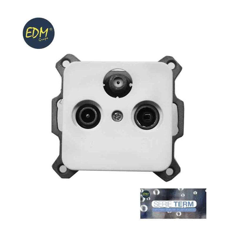 Toma Tv+Fm+Sat Empotrar "Serie Term" Blanco 70x35x65mm (Bolsa Blister)