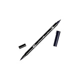 Tombow Abt Dual Brush Rotulador Permanente Acuarelable Doble Punta Fibra + Pincel Negro -6u-