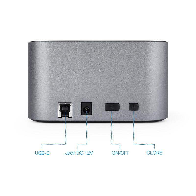 Tooq Docking Station Usb 3.0/3.1 Gen 1 - Hdd/Ssd 2.5", 3.5" Sata - Boton De Clonacion - Gris/Negro