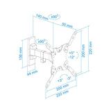 Tooq Soporte De Pared Con Brazo Para Tv De 13"-42" - Giratorio E Inclinable - Gestion De Cables - Peso Max 20kg - Vesa