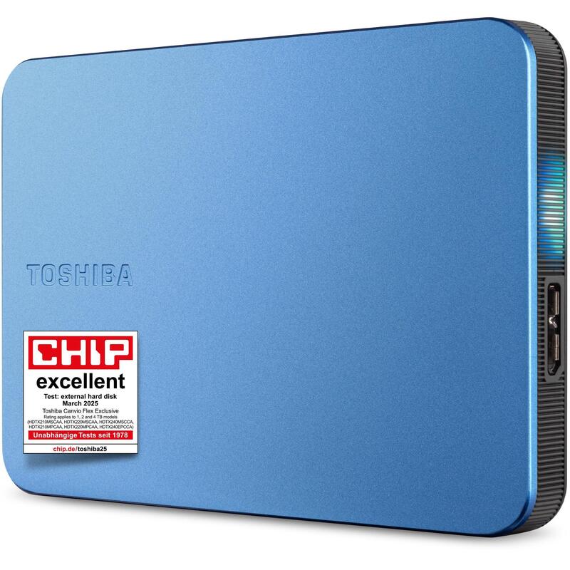 Toshiba Hdd 2tb Extern 2 5'' Blue 6 4cm 2 5'' Usb3.2 Gen1 Canvio Flex