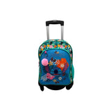 Toybags Mochila Primaria Stitch Tropical Doble Compartimento 44x30x20cm + Carro Negro
