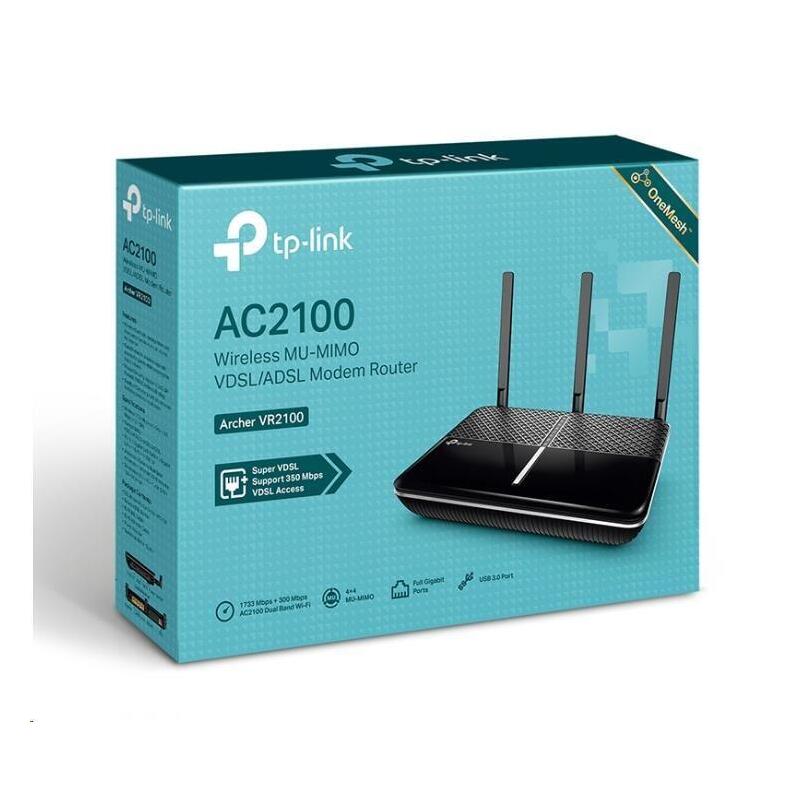 Tp-Link Archer Vr2100 Ac2100 Wifi Vdsl/Adsl Modem Router 4x Lan 1x Usb 3.0 1x Rj11 (P)