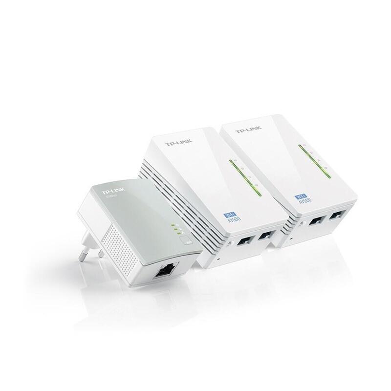 Tp Link Plc Tl-Wpa4220t Kit Wifi 300mbps 2 Puertos Rj45  Kit 3 Unid.  Av500