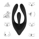 Trimer Estimulador Multifunción Para Parejas Y Masturbación Usb Silicona Negro