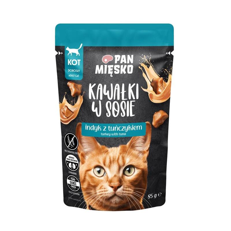 Trozos De Carne En Salsa De Pavo Con Atún (Adulto) - Alimentación Húmeda Para Gatos - 85g