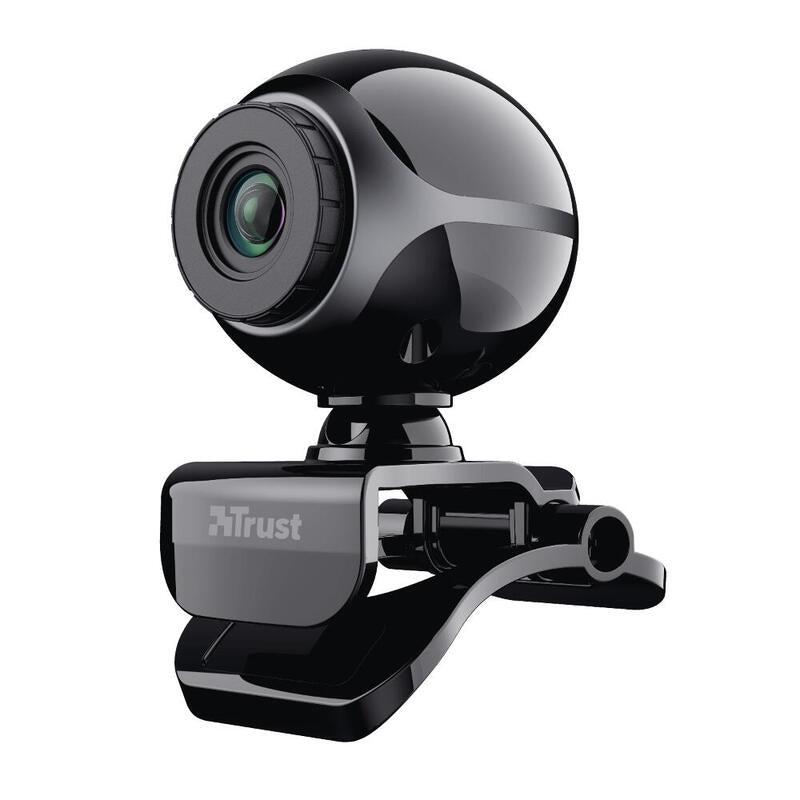 Trust Webcam Con Microfono Exis  Usb2.0 Con Pinza Ajustable Negra / Plata
