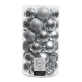 Tubo De 37 Bolas Plateadas Decorativas Para Arbol De Navidad Ø6cm