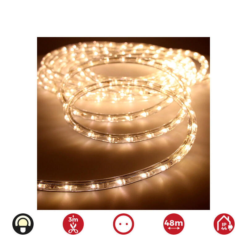 Tubo Flexiled Led 2 Vias Multifuncion 48m. 36 Leds/M Blanco Calido (Ip44 Interior-Exterior) Edm