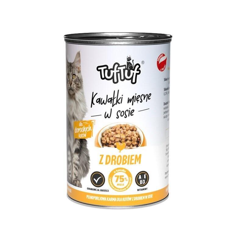 Tuf Tuf Trozos De Carne Con Aves Para Gato Lata 415g