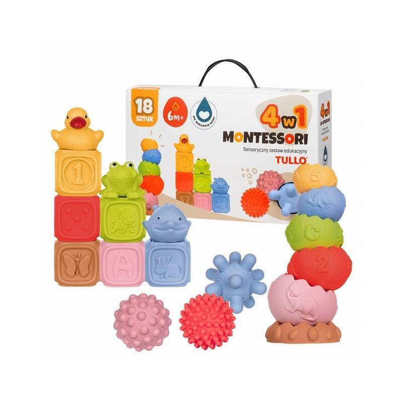 Tullo Bloques Sensoriales - Set Educativo Montessori, 18 Piezas.