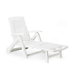 Tumbona Plegable Con Ruedas. Color: Blanco 72x195x101cm Modelo: Zircone Ipae Progarden