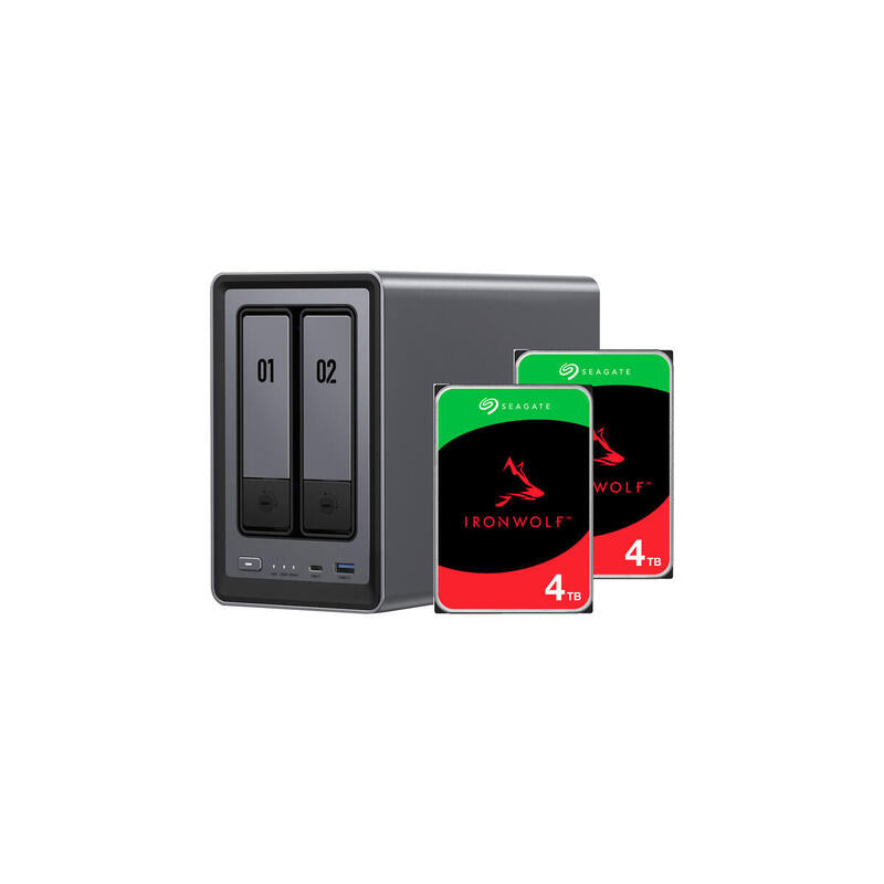 Ugreen Dxp2800 + 2x 4 Tb Seagate Ironwolf Hdd Bundle Ugrsea2